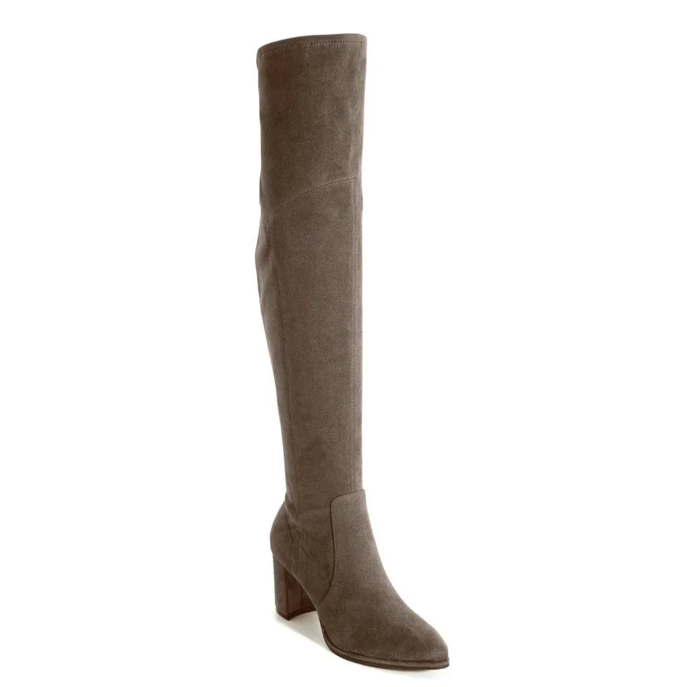 NEW Marc Fisher Luley Faux Suede Over The Knee Boot in Gray Sz. 7.5